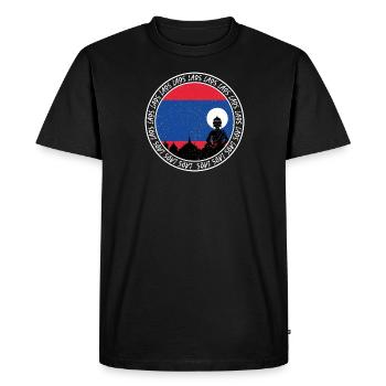 Laos Lao Laotien drapeau Temple Lao I cadeau - T-shirt Premium bio Homme - noir - Devant - Nico (187cm)