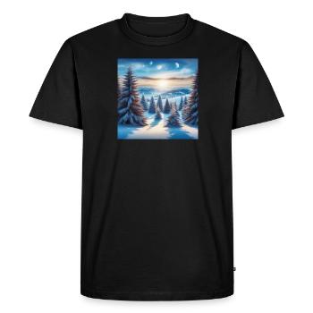 Hiver - T-shirt Premium bio Homme - noir - Devant - Nico (187cm)