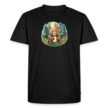 ours mignon - T-shirt Premium bio Homme - noir - Devant - Nico (187cm)