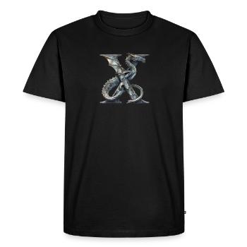 Lettre « X » en forme de dragon. - T-shirt Premium bio Homme - noir - Devant - Nico (187cm)