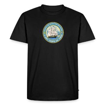 t- shirt humour marin breton " quand les mouettes" - T-shirt Premium bio Homme - noir - Devant - Nico (187cm)