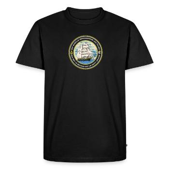 "T-Shirt Humour Marin - La Godille vs Le Moteur" - T-shirt Premium bio Homme - noir - Devant - Nico (187cm)