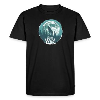 Stay Wild - Men's Premium Organic T-Shirt - black - Front - Nico (187cm)