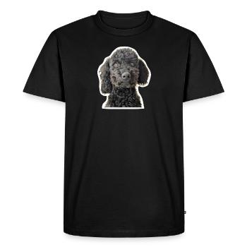 Dwarf Poodle Black, Small Poodle, Portrait, Head - Men's Premium Organic T-Shirt - black - Front - Nico (187cm)