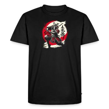 Samurai Warrior Red Sun Kanji Martial Art - Men's Premium Organic T-Shirt - black - Front - Nico (187cm)