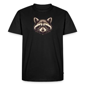 Stylized raccoon - Men's Premium Organic T-Shirt - black - Front - Nico (187cm)