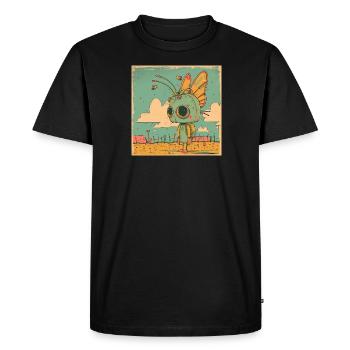 Robot Girl - Men's Premium Organic T-Shirt - black - Front - Nico (187cm)