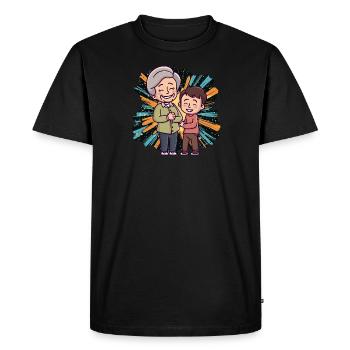 Grandma Grandparents Granddaughter - Men's Premium Organic T-Shirt - black - Front - Nico (187cm)