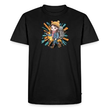 Pèlerins randonneurs - T-shirt Premium bio Homme - noir - Devant - Nico (187cm)