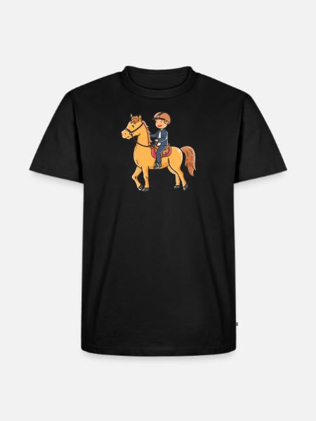 Reiten Springreiten - Männer Premium Bio T-Shirt - Schwarz