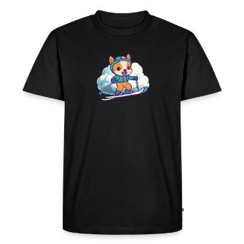 Vacances d’hiver au ski - T-shirt Premium bio Homme - noir - Devant - Nico (187cm)