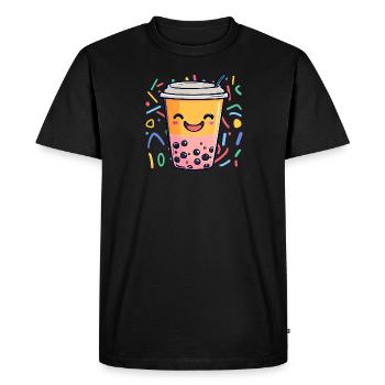 Boba Tea - Men's Premium Organic T-Shirt - black - Front - Nico (187cm)