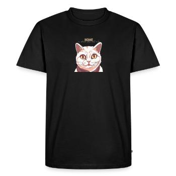 La maison, c’est là où le chat règne - T-shirt Premium bio Homme - noir - Devant - Nico (187cm)