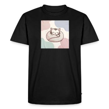 Chat de dessin animé mignon - T-shirt Premium bio Homme - noir - Devant - Nico (187cm)