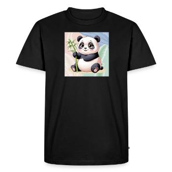 Kawaii Panda - T-shirt Premium bio Homme - noir - Devant - Nico (187cm)
