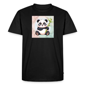 Dessin animé panda - T-shirt Premium bio Homme - noir - Devant - Nico (187cm)