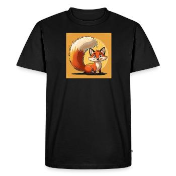 Cute Fox Cartoon Style - Men's Premium Organic T-Shirt - black - Front - Nico (187cm)