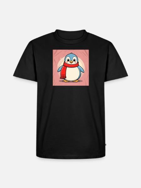 Cartoon Penguin - Männer Premium Bio T-Shirt - Schwarz