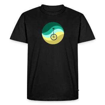 unicycling pedal penny farthing - Men's Premium Organic T-Shirt - black - Front - Nico (187cm)