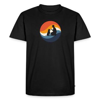 École canine Éducateur canin Dressage de chiens - T-shirt Premium bio Homme - noir - Devant - Nico (187cm)