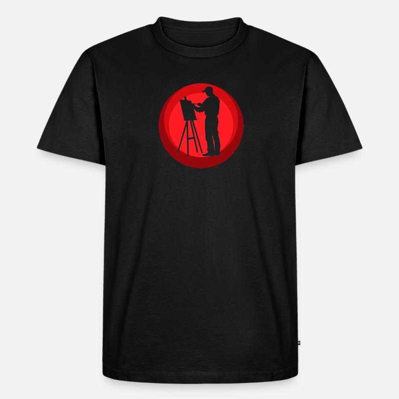 Malen Pastell Painter - Männer Premium Bio T-Shirt - Schwarz