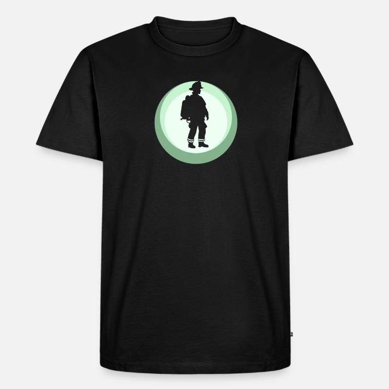 Feuerwehrmann Einsatz - Männer Premium Bio T-Shirt - Schwarz