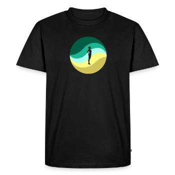Compagnie aérienne, hôtesse de l’air, trafic aérien - T-shirt Premium bio Homme - noir - Devant - Nico (187cm)