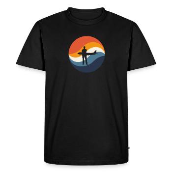 Vol Compagnie aérienne Hôtesse de l’air - T-shirt Premium bio Homme - noir - Devant - Nico (187cm)