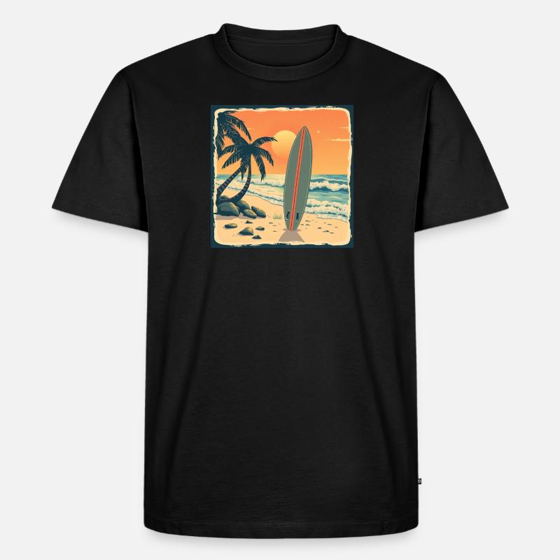 Endless Summer – Retro Surf Vibes - Männer Premium Bio T-Shirt - Schwarz