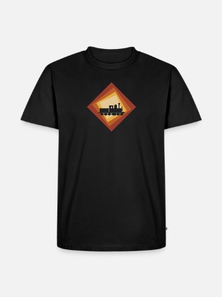 Damplokomotiv modeljernbane - Herre Premium økologisk T-shirt - sort