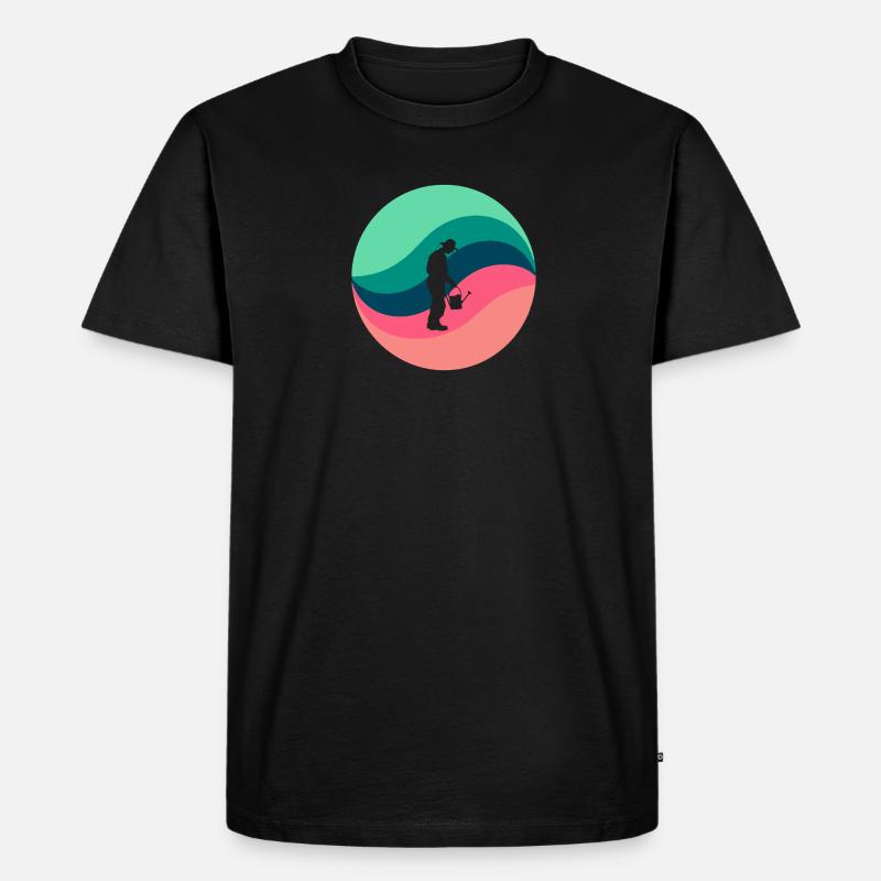 Blume Gärtner Gartenbau - Männer Premium Bio T-Shirt - Schwarz