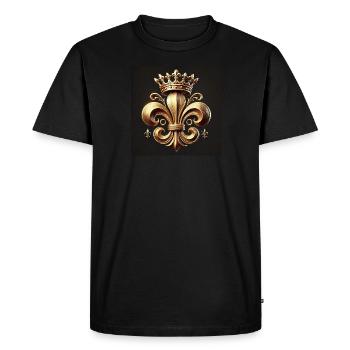 Fleur de lys royale - T-shirt Premium bio Homme - noir - Devant - Nico (187cm)