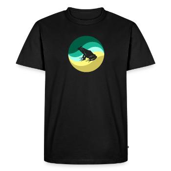 Frosch Quak Amphibie - Männer Premium Bio T-Shirt - Schwarz - Vorne - Nico (187cm)