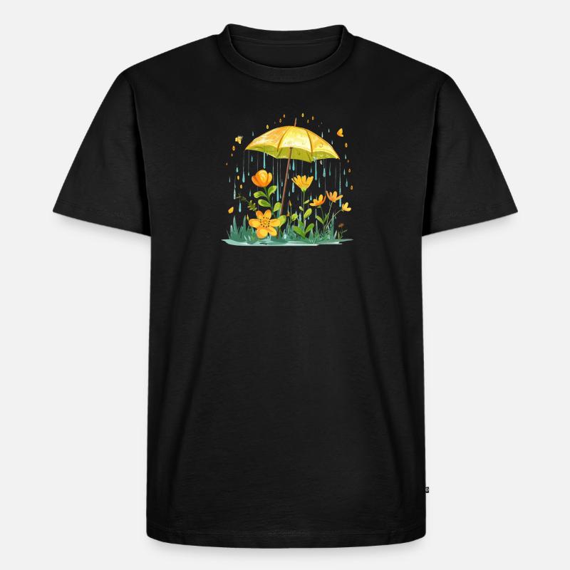Rainy Day Spring - Männer Premium Bio T-Shirt - Schwarz