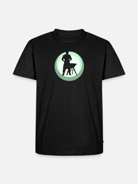 BBQ Grillzange Grillwurst - Männer Premium Bio T-Shirt - Schwarz