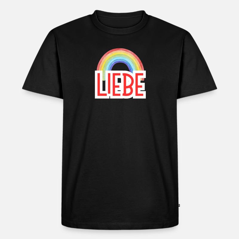 LIEBE + REGENBOGEN - Männer Premium Bio T-Shirt - Schwarz
