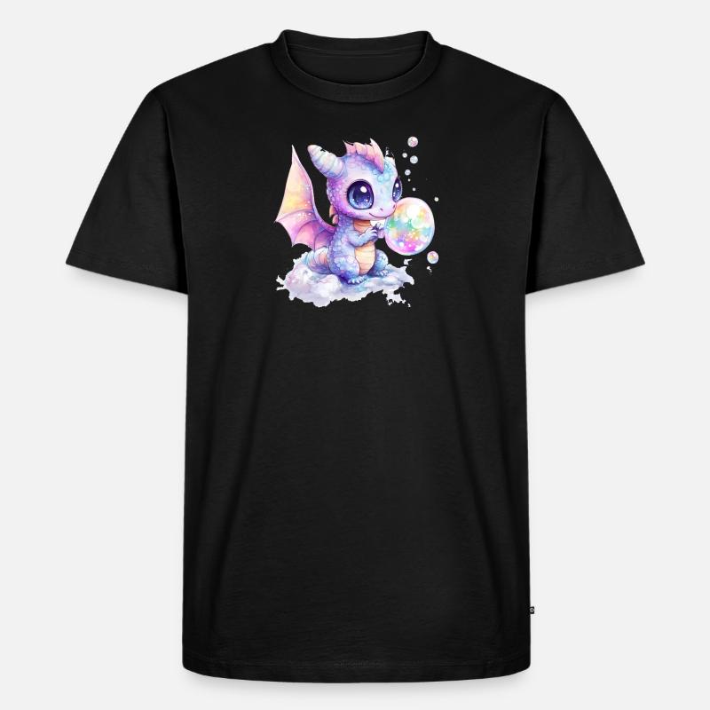 Drache - Männer Premium Bio T-Shirt - Schwarz