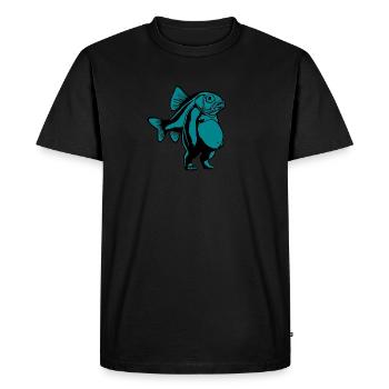 Trippi Troppi - Bear Fish man - Men's Premium Organic T-Shirt - black - Front - Nico (187cm)