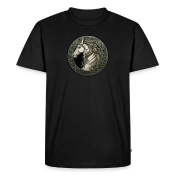 Licorne celtique - T-shirt Premium bio Homme - noir - Devant - Nico (187cm)