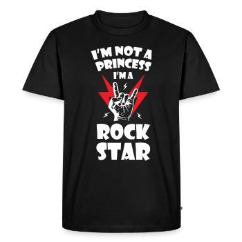 I Am Not Princess I Am Rockstars - Men's Premium Organic T-Shirt - black - Front - Nico (187cm)