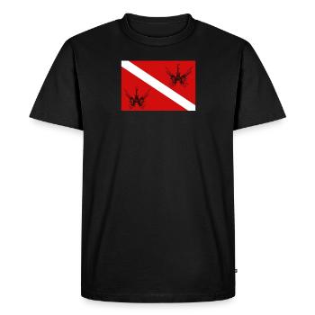 Pavillon de plongée avec le poisson de feu - T-shirt Premium bio Homme - noir - Devant - Nico (187cm)