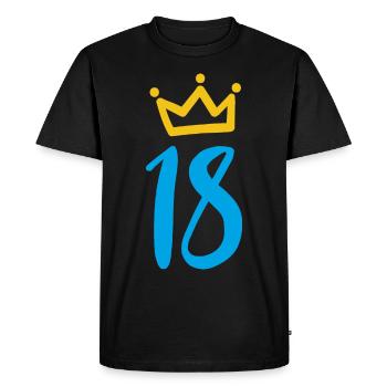 18th Birthday Krone Gift Idea - Men's Premium Organic T-Shirt - black - Front - Nico (187cm)
