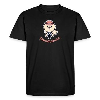 Poméranie Vintage Biker Dog Gift Rétro - T-shirt Premium bio Homme - noir - Devant - Nico (187cm)