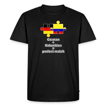Puzzle germano-colombien - T-shirt Premium bio Homme - noir - Devant - Nico (187cm)
