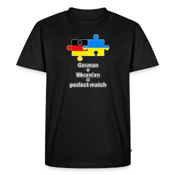 Puzzle ukrainien allemand - T-shirt Premium bio Homme - noir - Devant - Nico (187cm)