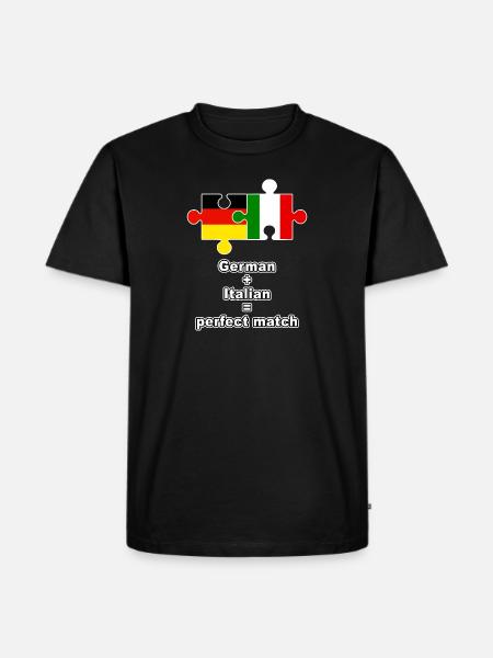 German Italian Puzzle - Men's Premium Organic T-Shirt - black