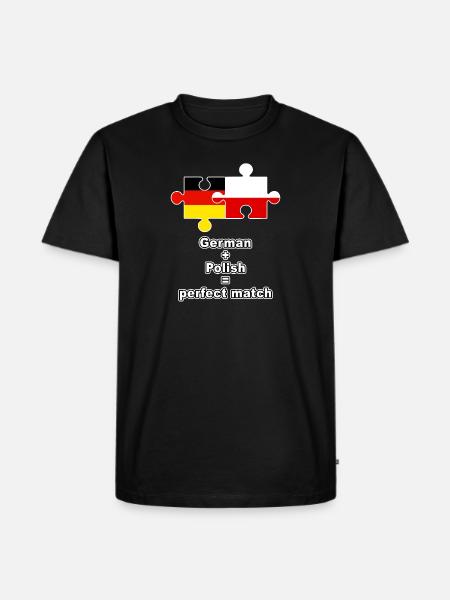 German Polish Puzzle - Männer Premium Bio T-Shirt - Schwarz