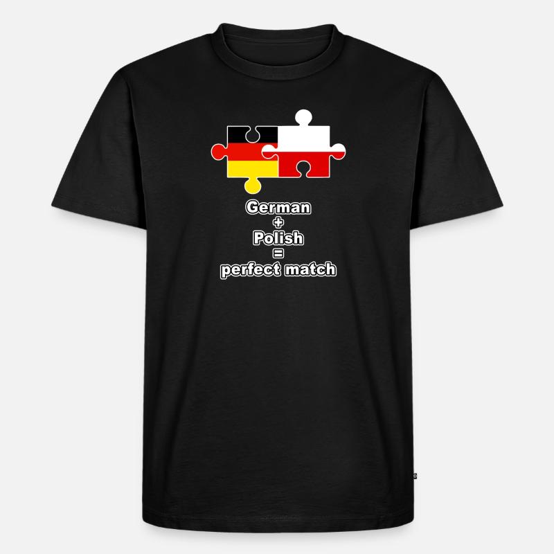 German Polish Puzzle - Männer Premium Bio T-Shirt - Schwarz