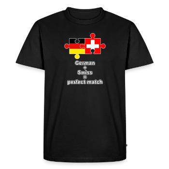 Puzzle germano-suisse - T-shirt Premium bio Homme - noir - Devant - Nico (187cm)