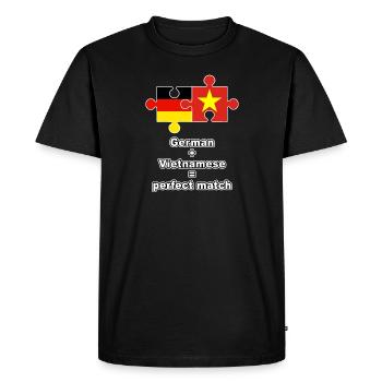 German Vietnamese Puzzle - Männer Premium Bio T-Shirt - Schwarz - Vorne - Nico (187cm)